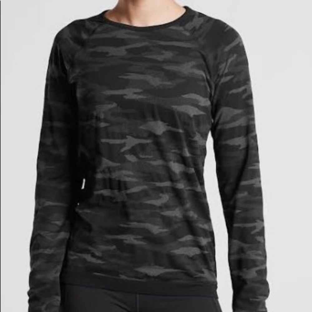 Athleta Girl long-sleeved camo top size large
